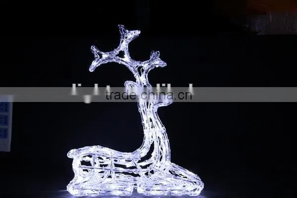 2014 new motif light 3D acrylic deer with LED light