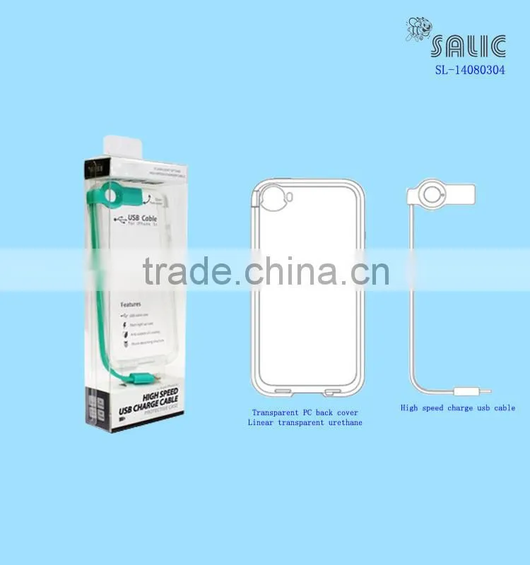 Protective bumper case with lighting charge-usb cable for iPhone 5s