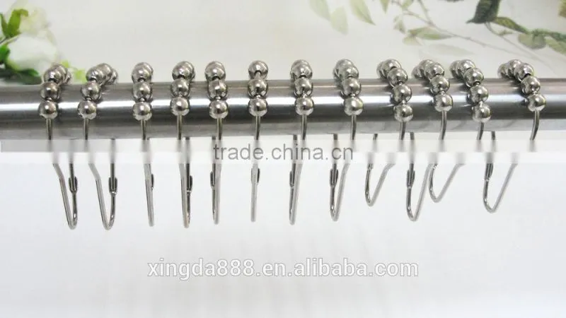 shower curtain hooks/100% metal shower curtain hooks/304 stainless steel curtain hooks