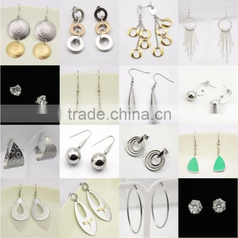 wholesale fashion vintage round pendant gold earring stainless steel