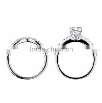 JINSE CZ Wedding Ring Set