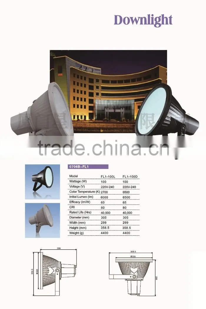 2014 outdoor led flood light 100w IP65 CE ROHS