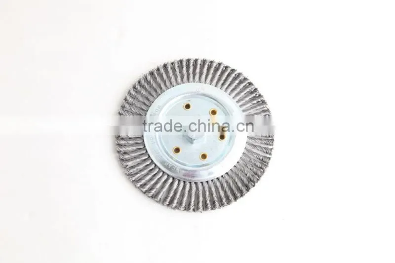 Twist knot wheel brushes with thread, diameter 178mm or 7"