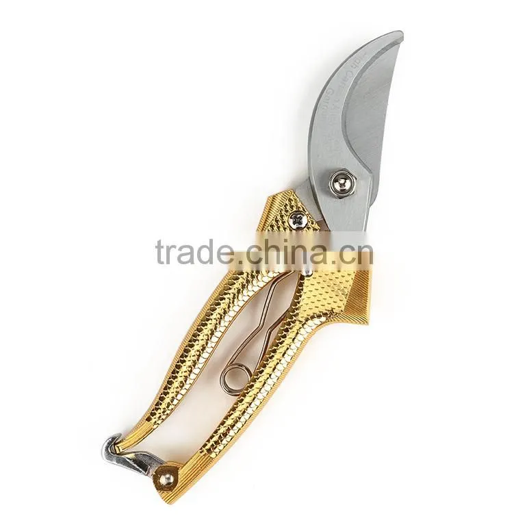 New Design Golden Bypass Hand Garden Pruners With Sharp Shears