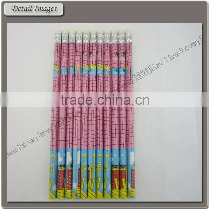 6 pcs Wooden Plastic Mantle Pencil With Eraser