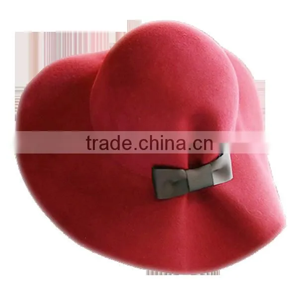 Women / Lady Floppy Wool Felt Hats With Flower