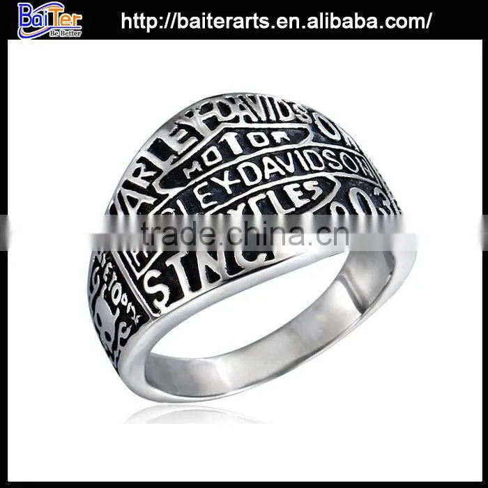 Vintage titanium men's gemstone ring,316L stainless steel gemstone ring