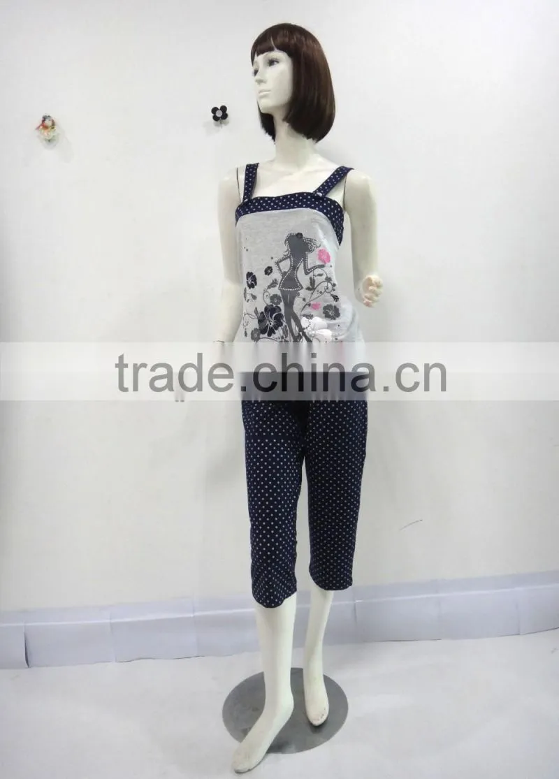 Casual lovely wave point harness pajamas women