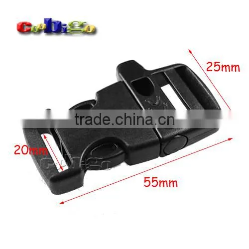 Black Emergency Survival Whistle Buckles For Paracord Bracelets #FLC007-A/B