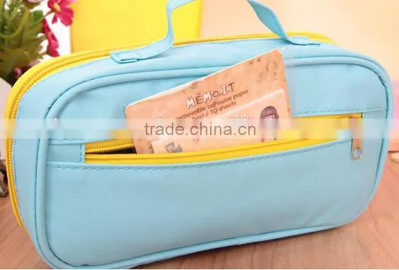 Korea style candy colors large volume pencil case with handle