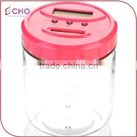 CHINA custom plastic coin football money bank,OEM kis factory make plastic electronic and digital football shape money banks