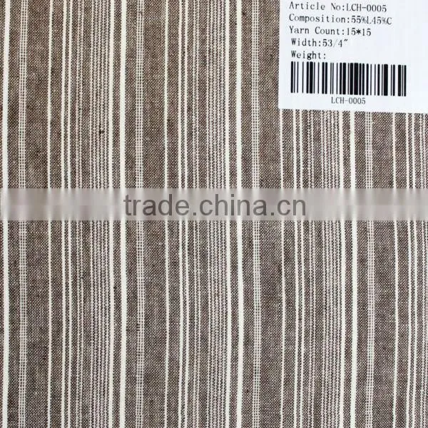 15*15 yarn dyed cotton/linen blend fabric