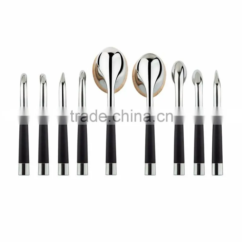 Luxury private label silver golf makeup brushes