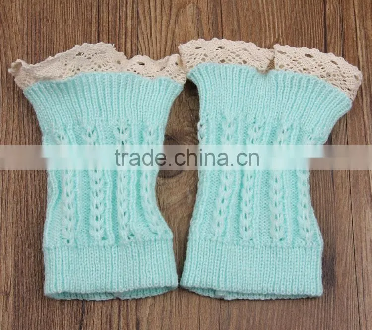 Wholesale hot girls leg warmer knit crochet high legging knee warmer