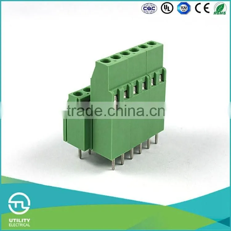 UTL 2016 Highest Demand 5mm Pitch Brass Contact Screw Clamp PCB Terminal Block 0.2mm To 4mm