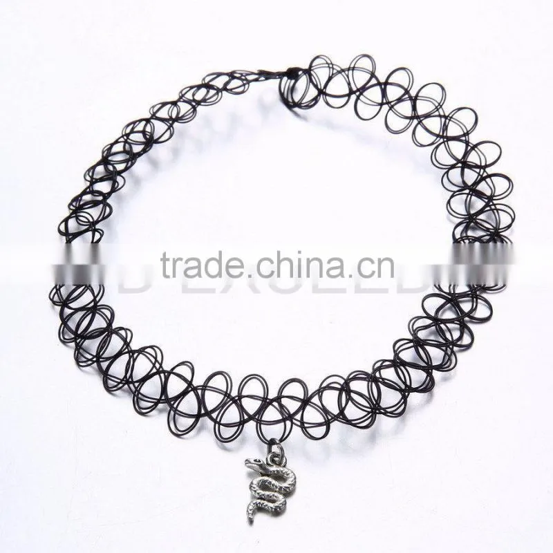 2015 Hot Plastic Elastic Tattoo Choker Necklace