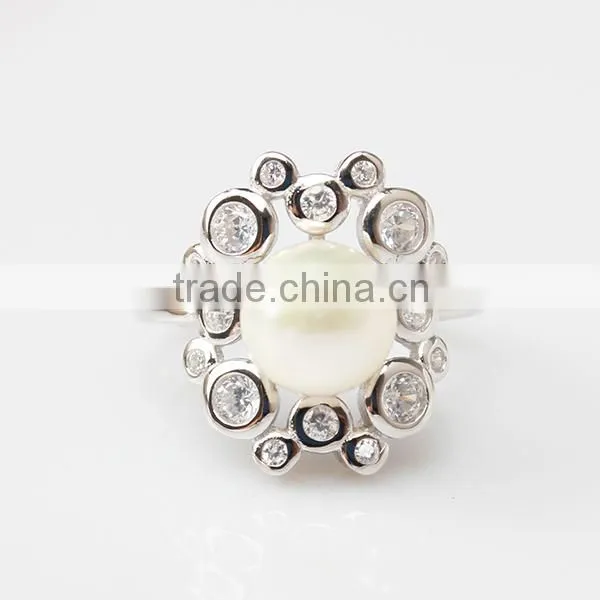 adjustable freshwater pearl ring size 925 silver wholesale