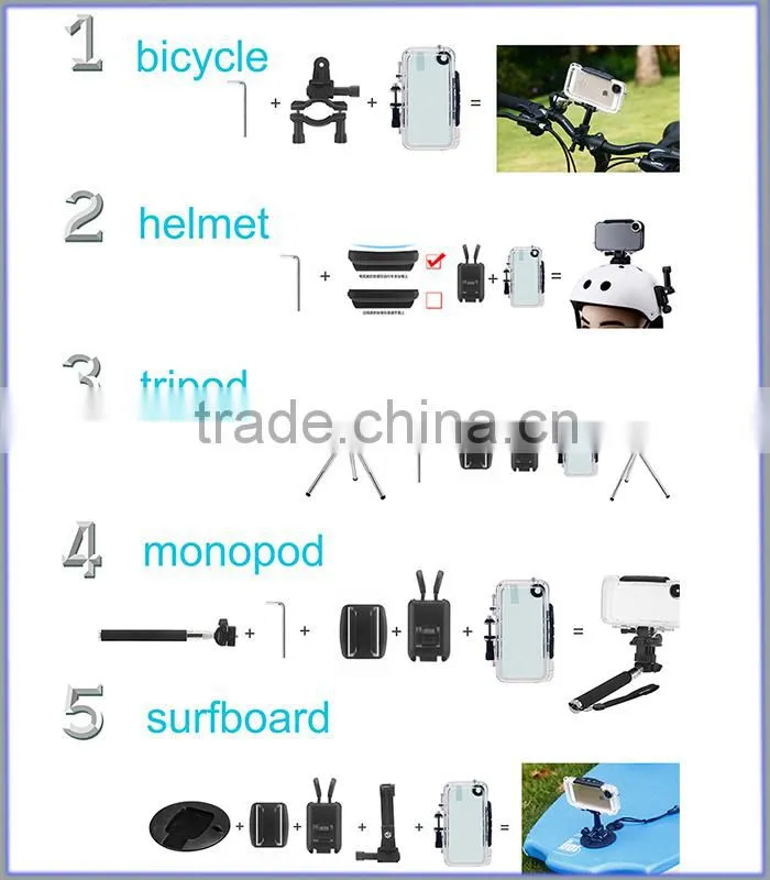 mobile phone silicon case for capturing action sports ,mountain biking,water sports,skating,snow sports
