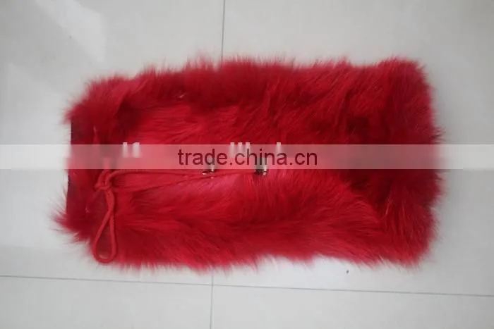 Deluxe Style Pretty Ladies Fox Fur Leg Warmes High Knee Fur Socks Fur Boots Warmers