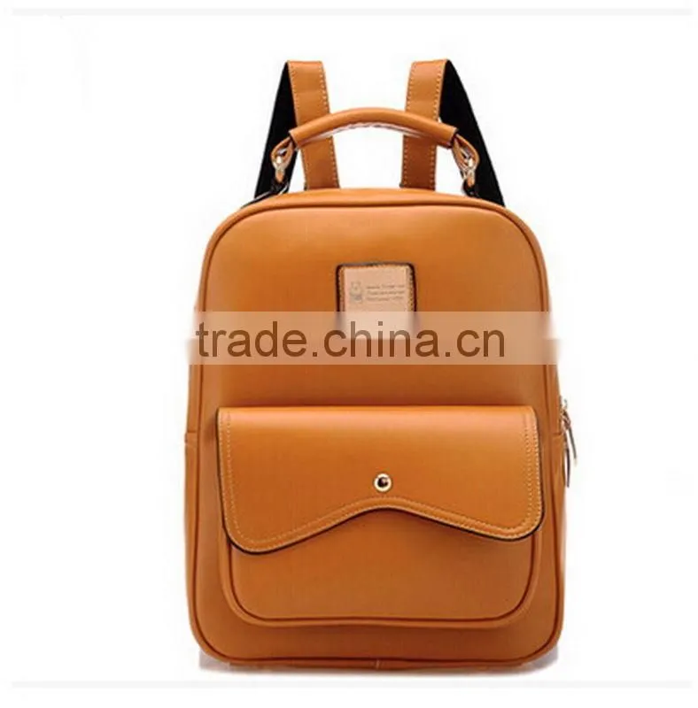 Women Girl Double Leather Shoulder Backpack bag School Bag Satchel Bookbag