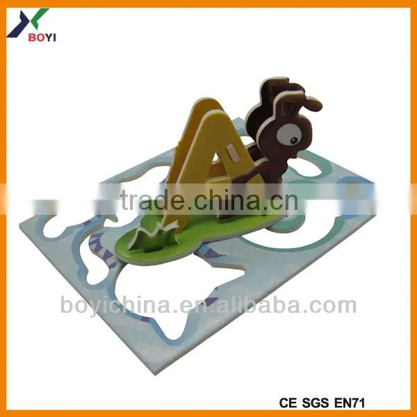 Hot selling picture 3d puzzles games animals alphabet puzzles