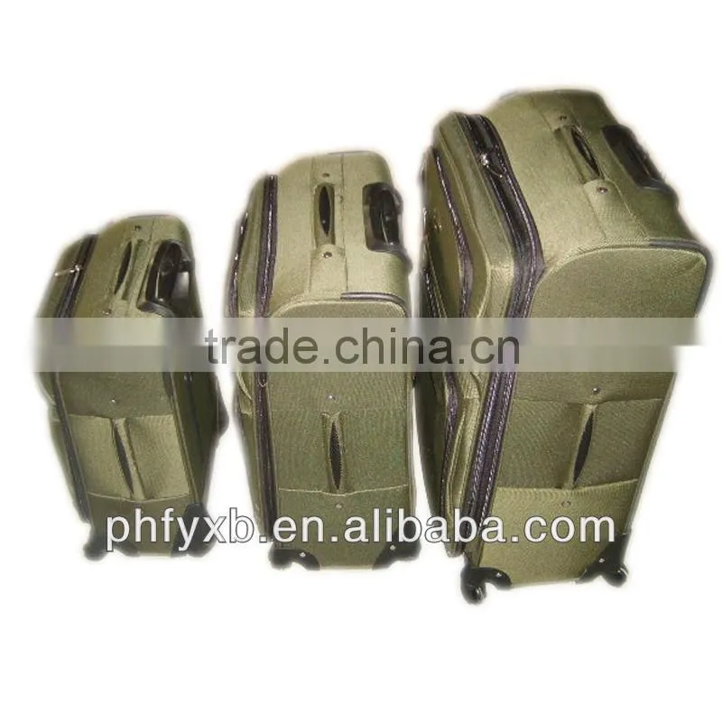 2014 china alibaba cheap 3 pieces high-quality travel bags,softy luggage cases with two wheels,fashinable 3pcs valise