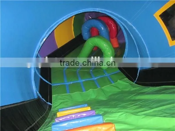 outdoor commercial big train inflatable obstacle courses / giant inflatable train bouncer