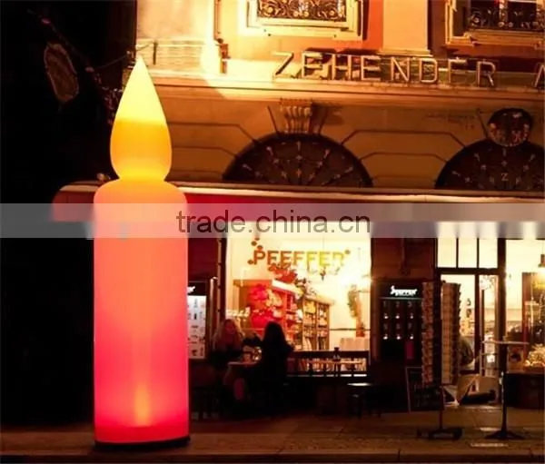 inflatable lighting candle / attractive candle shape inflatable cone for outdoor decoration