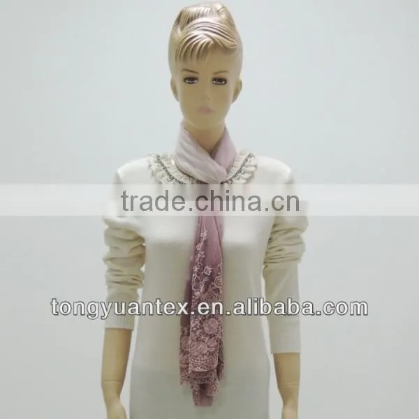 TYSAF018 dip dye white and coffee scarf