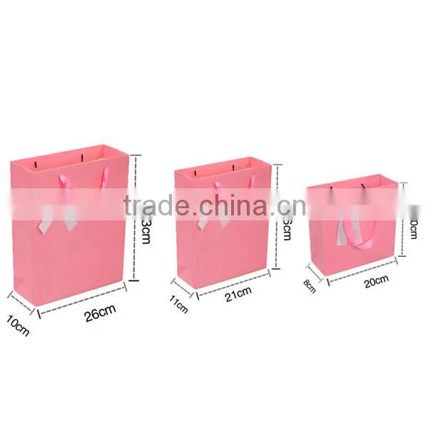 Colorful Ribbon Multiple Sizes Paper Bag For Gift