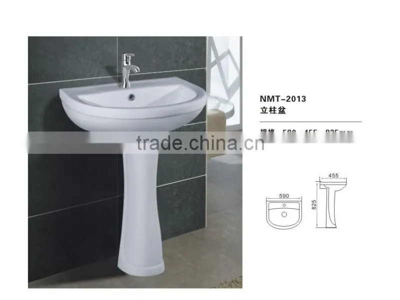 Customzied pedestal wash basin/ceramic white pedestal washing basin