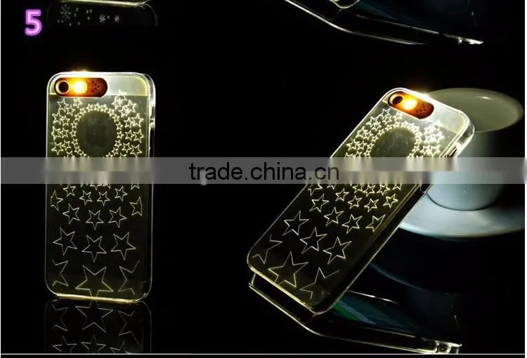 LED Light Flash TPU+PC Hybrid Phone Case for iPhone 6 iphone 5S Light Phone cases