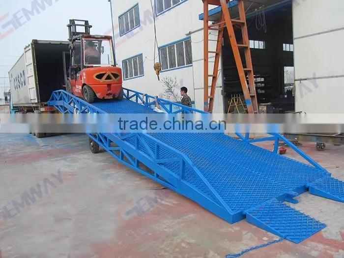 Heavy duty adjustable durable hydraulic mobile loading yard ramp for sale