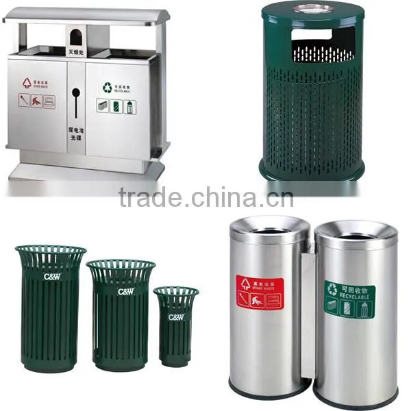 Galvanized Park Steel Trash Can