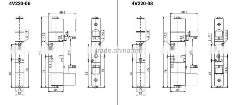 Airtac Type Pneumatic Solenoid Vave/Directional Control Valve 4V230 Amisco Coil