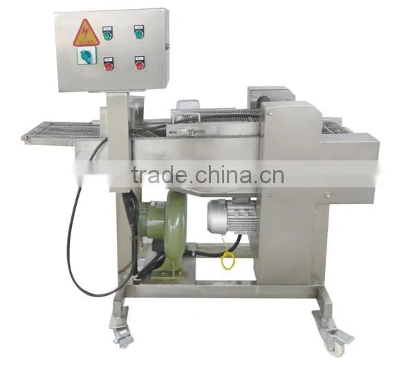 Fully automatic meat shape, batter and bread coated, frying shrimp and Squid Rings processing line