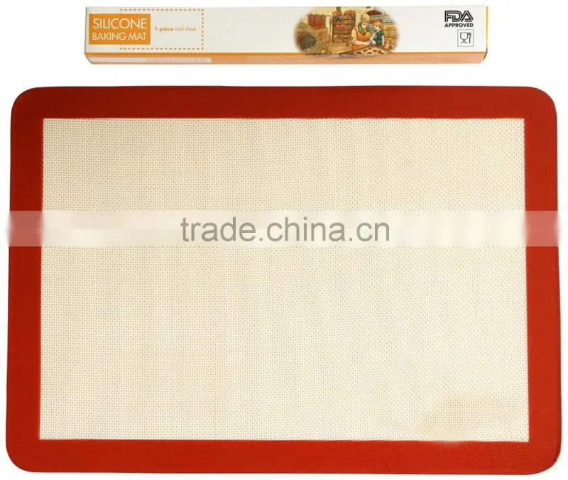OEM 1 Color Logo Silicone Nonstick Fiberglass Silicone Baking Mat Set
