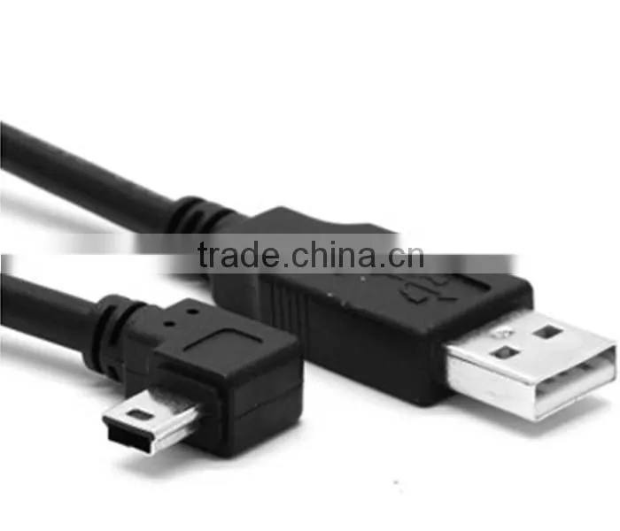 USB 2.O to mini USB 90 angle computer cable for hard disk,MP3,MP4,MP5