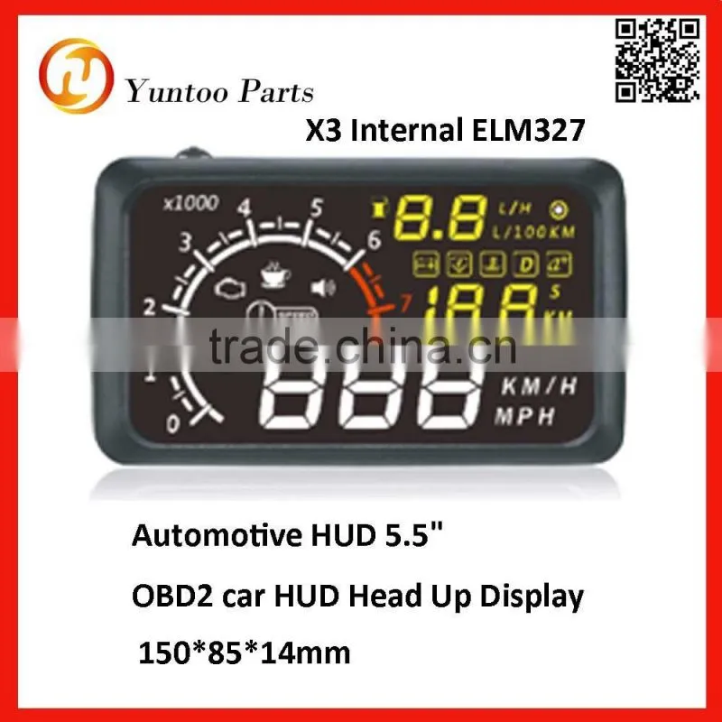 multi-function GPS OBD2 car HUD Head Up Display 2.0" with 5 of alarm to reminding