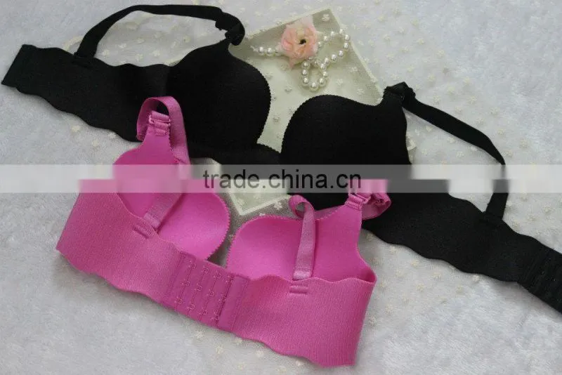 U plunge deep V silk seamless bra