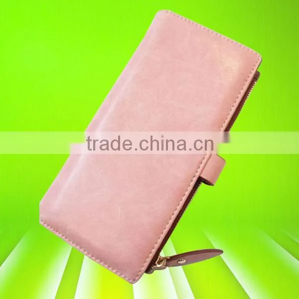 Luxury and fancy hand made ladies clutch leather purse made in China