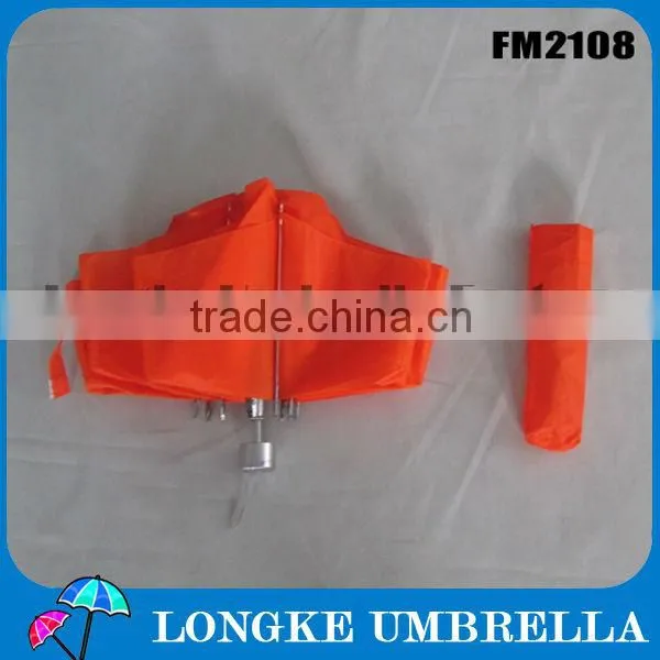 cheap high quality clear 2 fold manual open advertising umbrella for promotion/orange umbrella