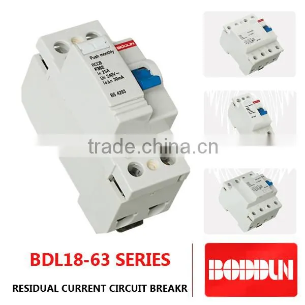 BDL18-63 10KA rccb elcb NEW TYPE residual current circuit breaker