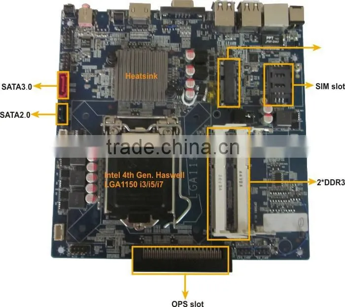 Mini itx motherboard with OPS interface for digital signage