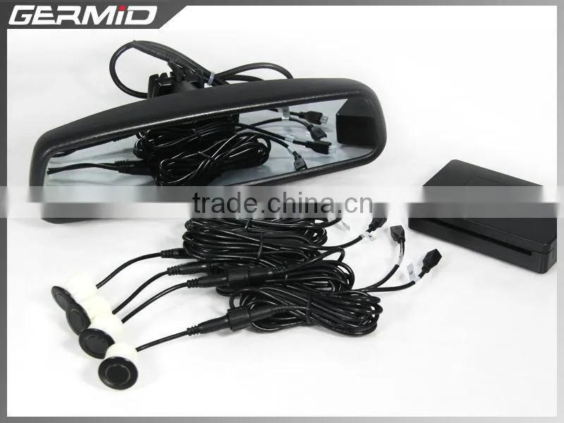 car rearview mirror radar detecter system+4.3inch digital mirror + reverse camera display for any car