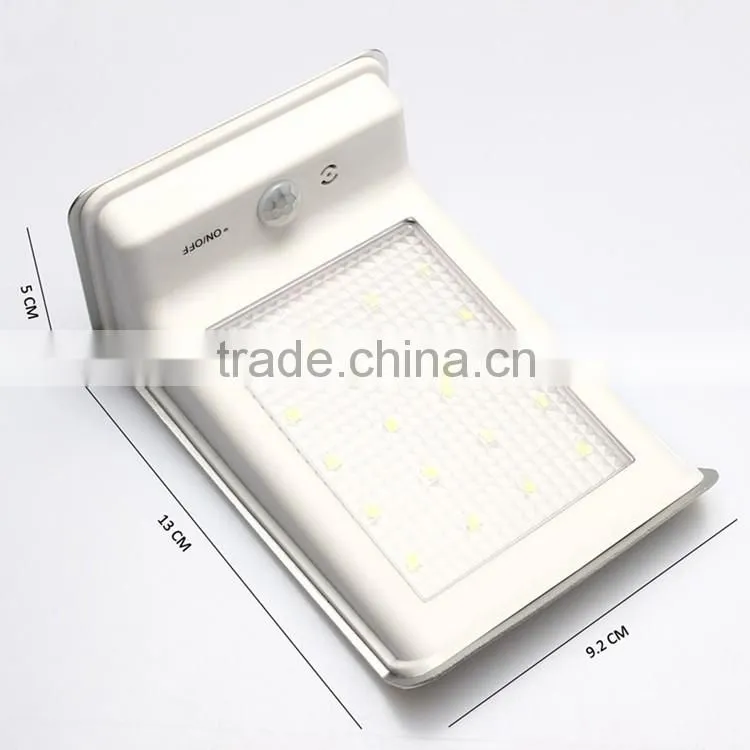 20 led panel texture lampshade 1800mah Ni-MH battery PIR sensor + Light control solar motion light