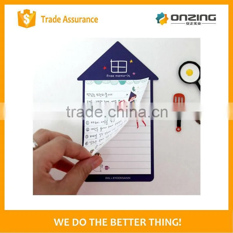 Onzing high quality well sold house shaped note pad sticky pad