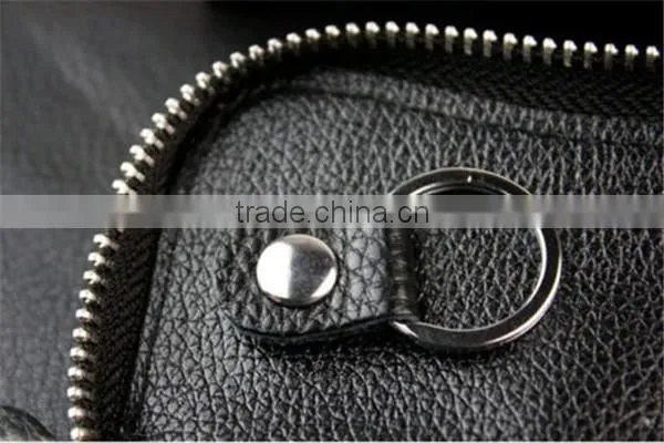 Boshiho key organizer leather key case zip