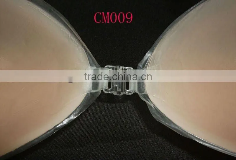 Thin silicone bra with glue