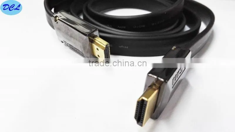 1.5M Black metal flat HDMI cable 1.4v male to male